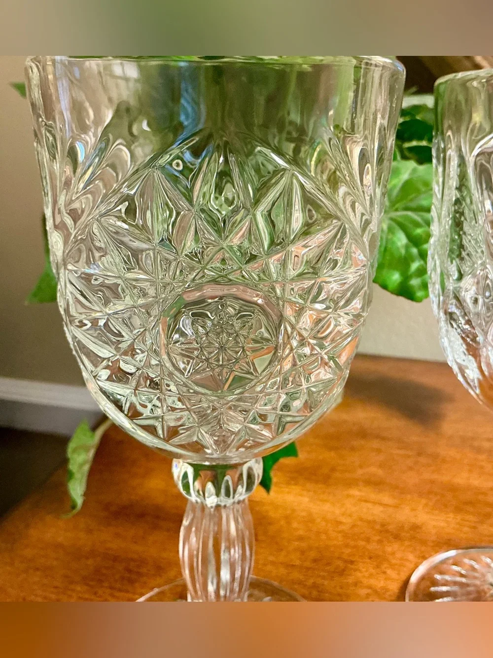 Libbey Glass Company Hobstar Water Goblets (set of 2)